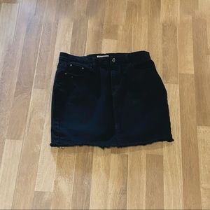 Black Jean Mini Skirt